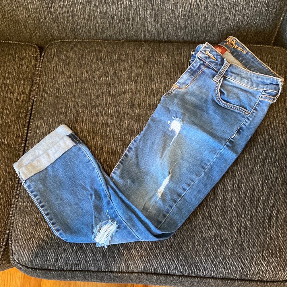 Capri jeans, size 1, distressed